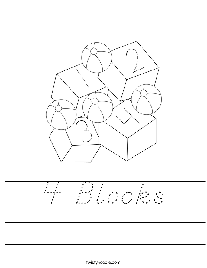 4 Blocks Worksheet