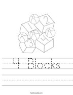 4 Blocks Handwriting Sheet