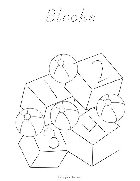 Toys and Blocks Coloring Page