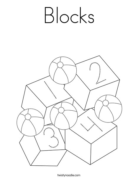 Toys and Blocks Coloring Page
