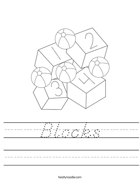 Toys and Blocks Worksheet