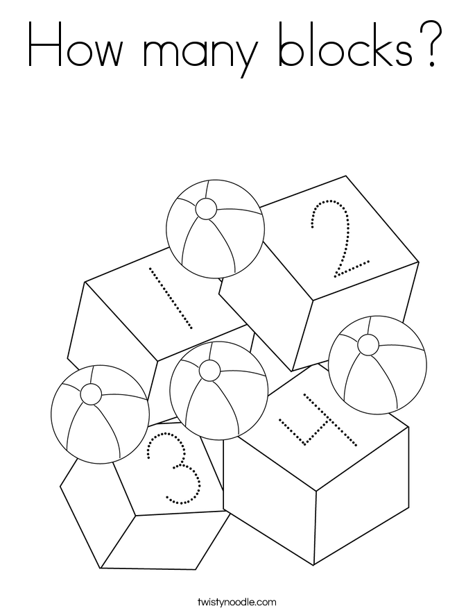 How many blocks? Coloring Page