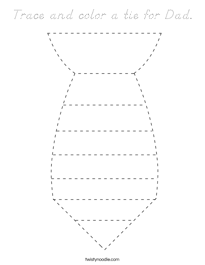 Trace and color a tie for Dad. Coloring Page