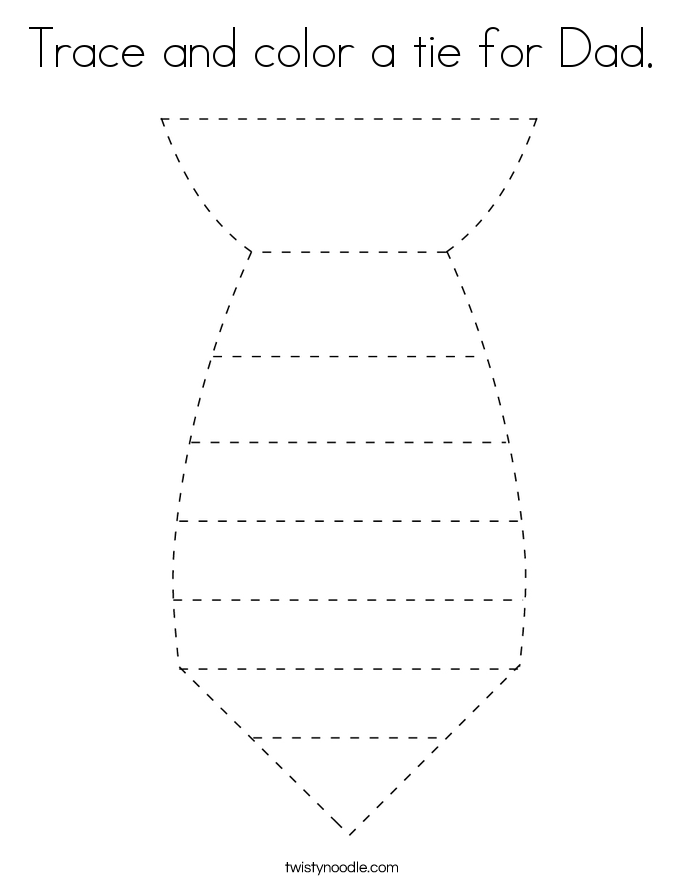 Trace and color a tie for Dad. Coloring Page