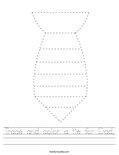 Trace and color a tie for Dad. Worksheet