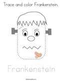 Trace and color Frankenstein Coloring Page
