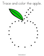 Trace and color the apple Coloring Page