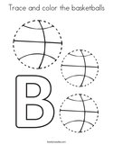 Trace and color the basketballs Coloring Page