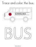 Trace and color the bus Coloring Page