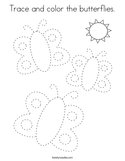 Trace and color the butterflies Coloring Page