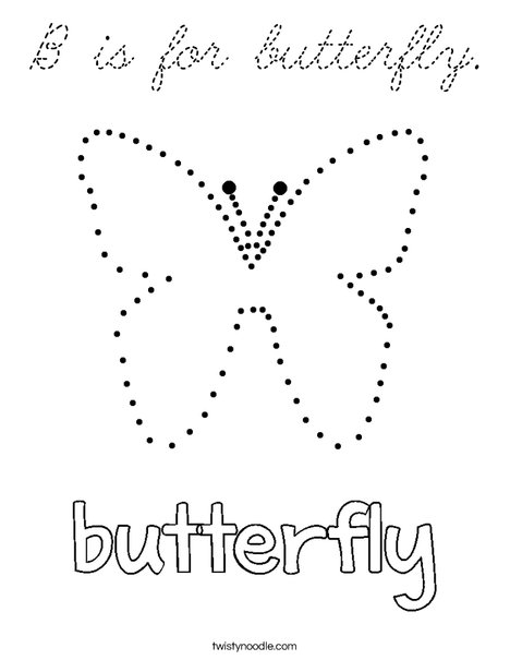 Trace and color the butterfly. Coloring Page