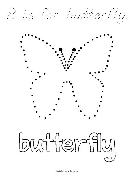 Trace and color the butterfly. Coloring Page