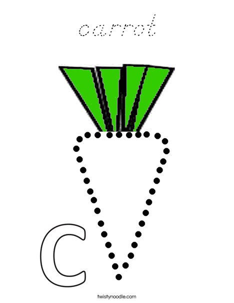 Trace and color the carrot. Coloring Page