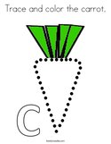 Trace and color the carrot Coloring Page