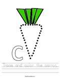 Trace and color the carrot. Worksheet