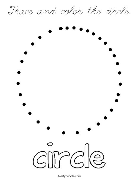 Trace and color the circle. Coloring Page