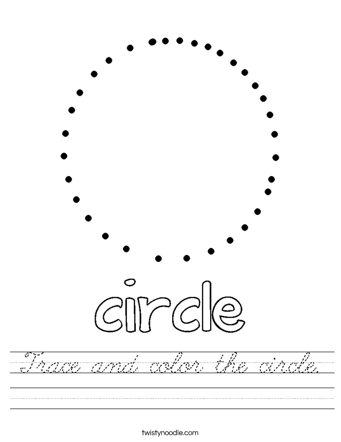 Trace and color the circle. Worksheet