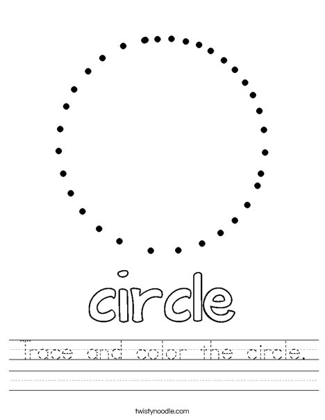 Trace and color the circle Worksheet Twisty Noodle Trace and color the circle Worksheet Twisty Noodle