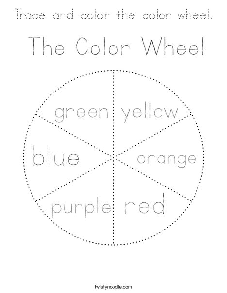 Trace and color the color wheel. Coloring Page