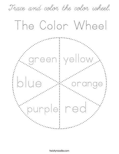 Trace and color the color wheel. Coloring Page
