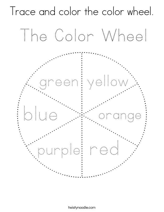Trace and color the color wheel Coloring Page - Twisty Noodle