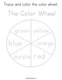 Trace and color the color wheel Coloring Page