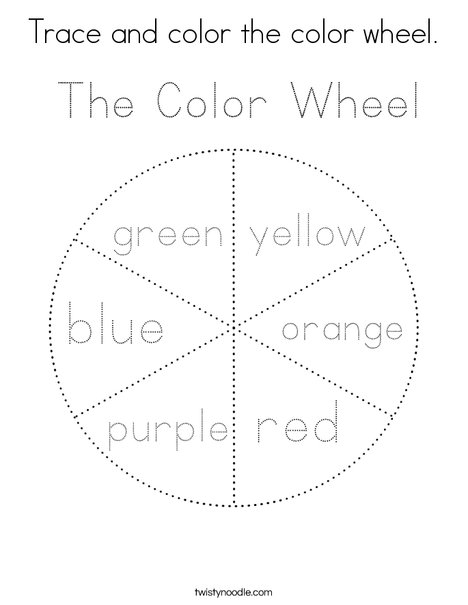 Trace and color the color wheel. Coloring Page