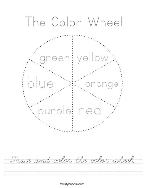 Trace and color the color wheel. Worksheet