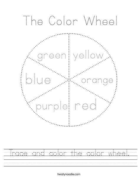 Trace and color the color wheel. Worksheet