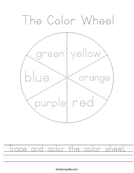 Trace and color the color wheel Worksheet - Twisty Noodle trace-and-color-the-color-wheel-worksheet-twisty-noodle