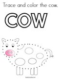 Trace and color the cow Coloring Page