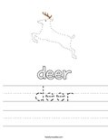 deer Worksheet