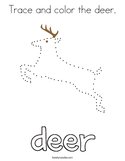 Trace and color the deer Coloring Page