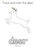 Trace and color the deer Coloring Page