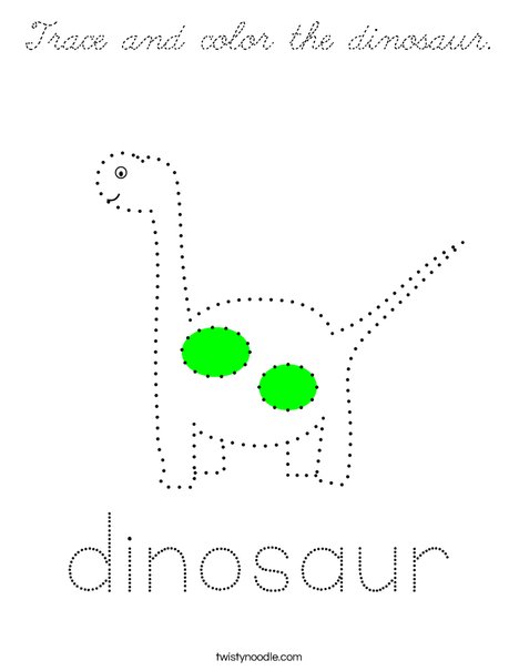 Trace and color the dinosaur. Coloring Page