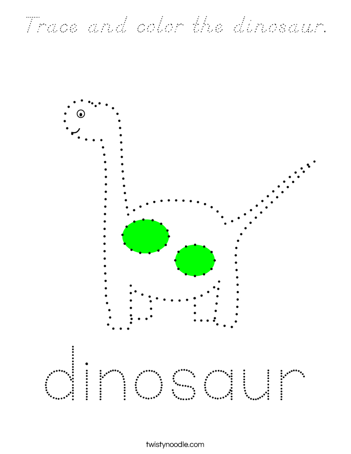 Trace and color the dinosaur. Coloring Page