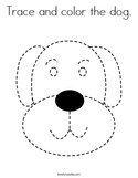 Trace and color the dog Coloring Page