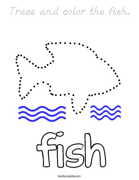 Trace and color the fish. Coloring Page