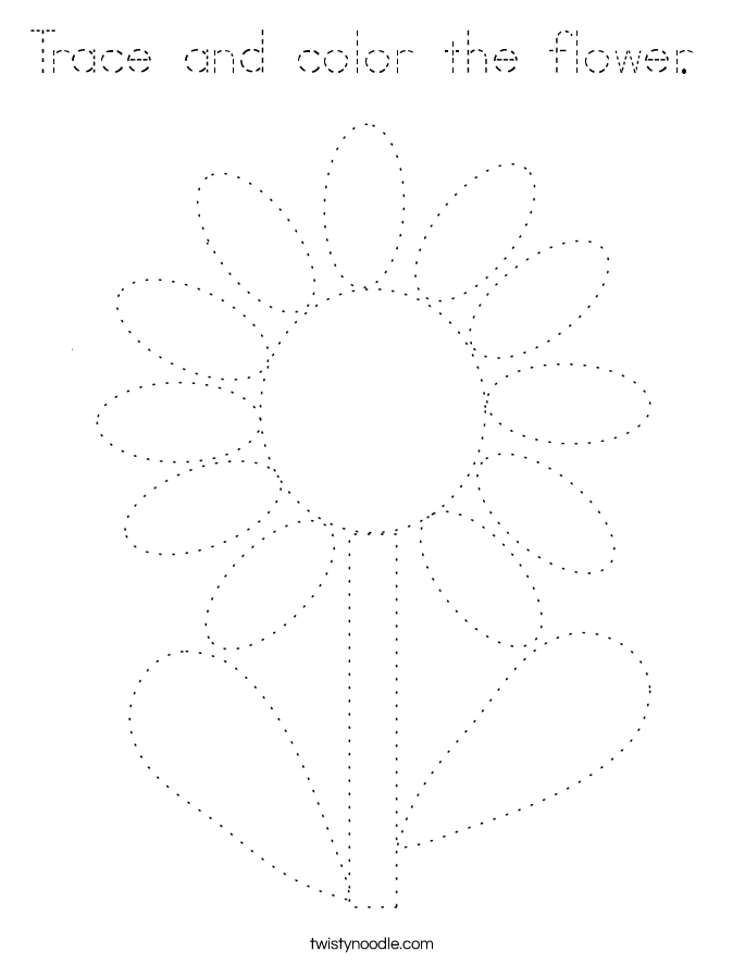 Trace and color the flower.  Coloring Page