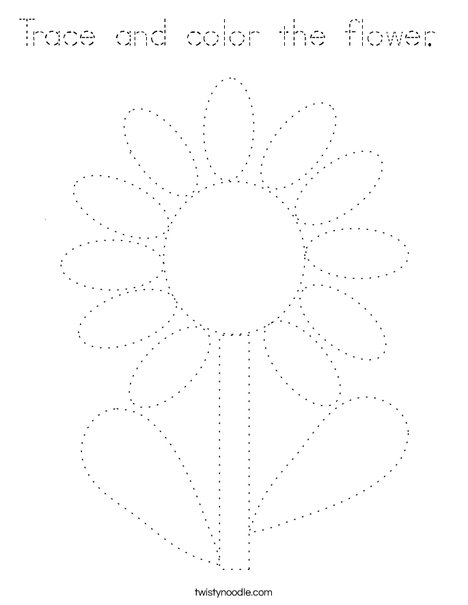 Trace and color the flower. Coloring Page