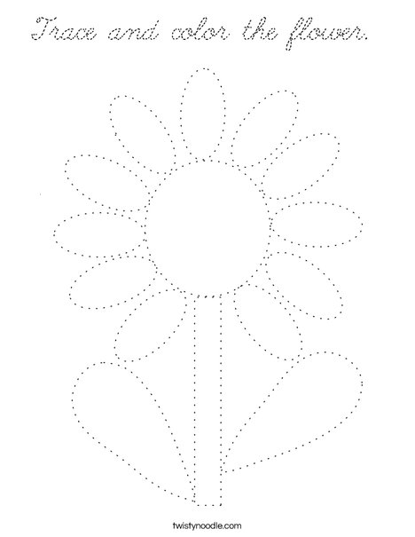 Trace and color the flower. Coloring Page