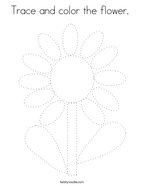Trace and color the flower  Coloring Page