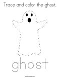 Trace and color the ghost. Coloring Page