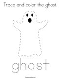 Trace and color the ghost Coloring Page