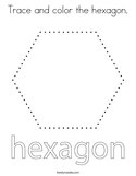 Trace and color the hexagon Coloring Page
