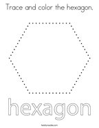 Trace and color the hexagon Coloring Page