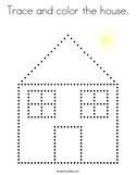 Trace and color the house Coloring Page