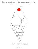 Trace and color the ice cream cone Coloring Page