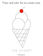 Trace and color the ice cream cone Coloring Page