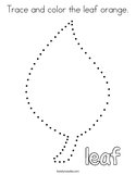 Trace and color the leaf orange Coloring Page